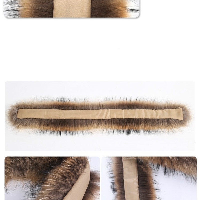 100 Natural Jacket Fur Collar Raccoon Fur Women Scarves Winter Coat Female Neck Cap Long Warm Genuine Fur Scarf 70cm 251024CJ