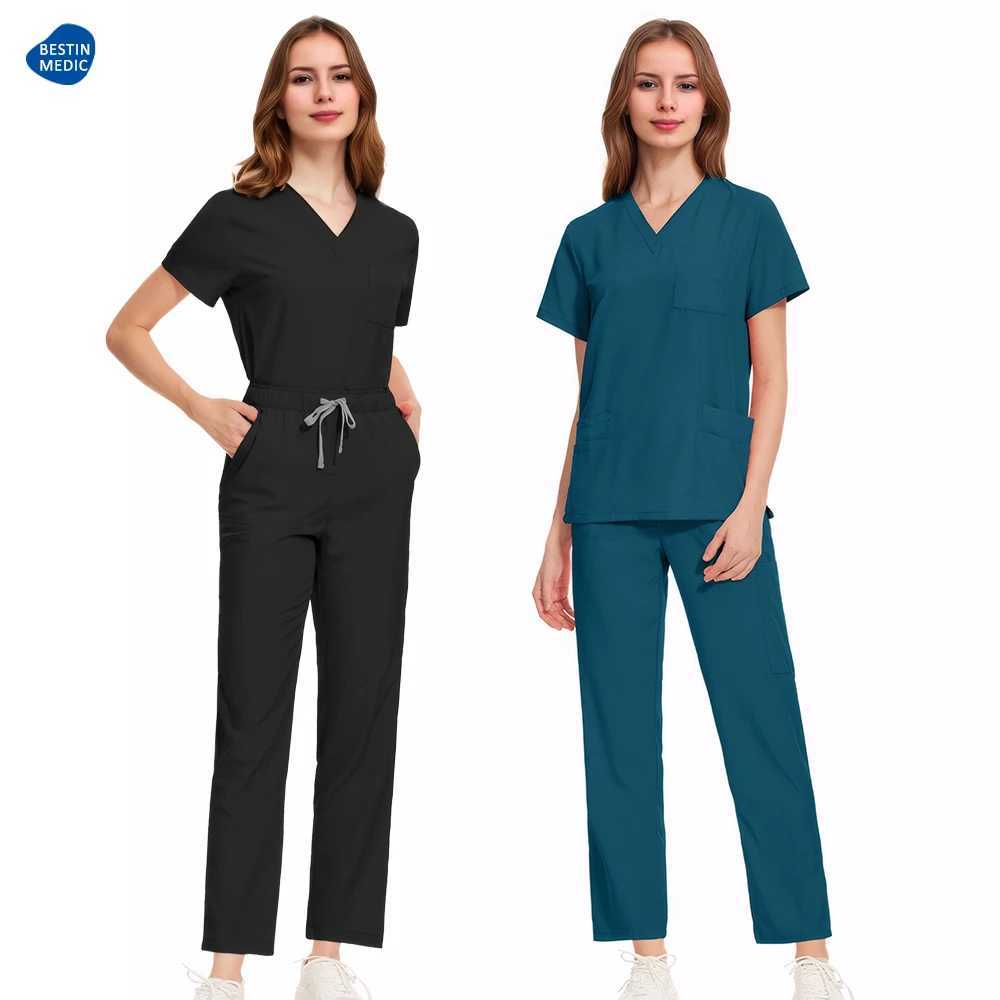 Matte set Doctor Nurse Uniform Hospital Beauty Sn Surgeon Clinic Medical Nursing Clothing Dental Pediatric Work Clothes S23-01 X250410