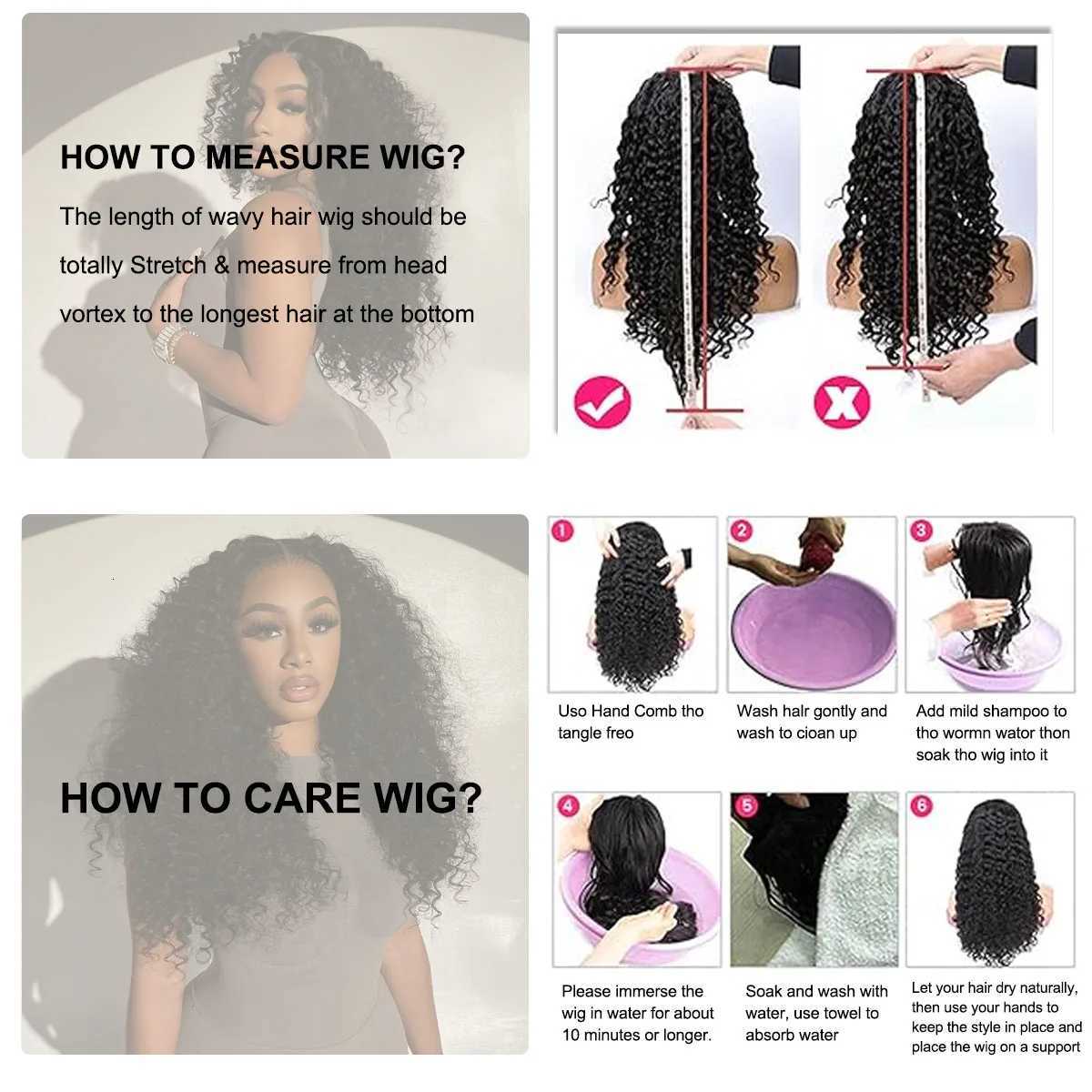 30 40 Inch Kinky Curly Wigs 13x6 Hd Lace Frontal Wig Black Deep Wave 13x4 Wet And Wavy Water Wave 100 Human Hair Wig For WomenT251111