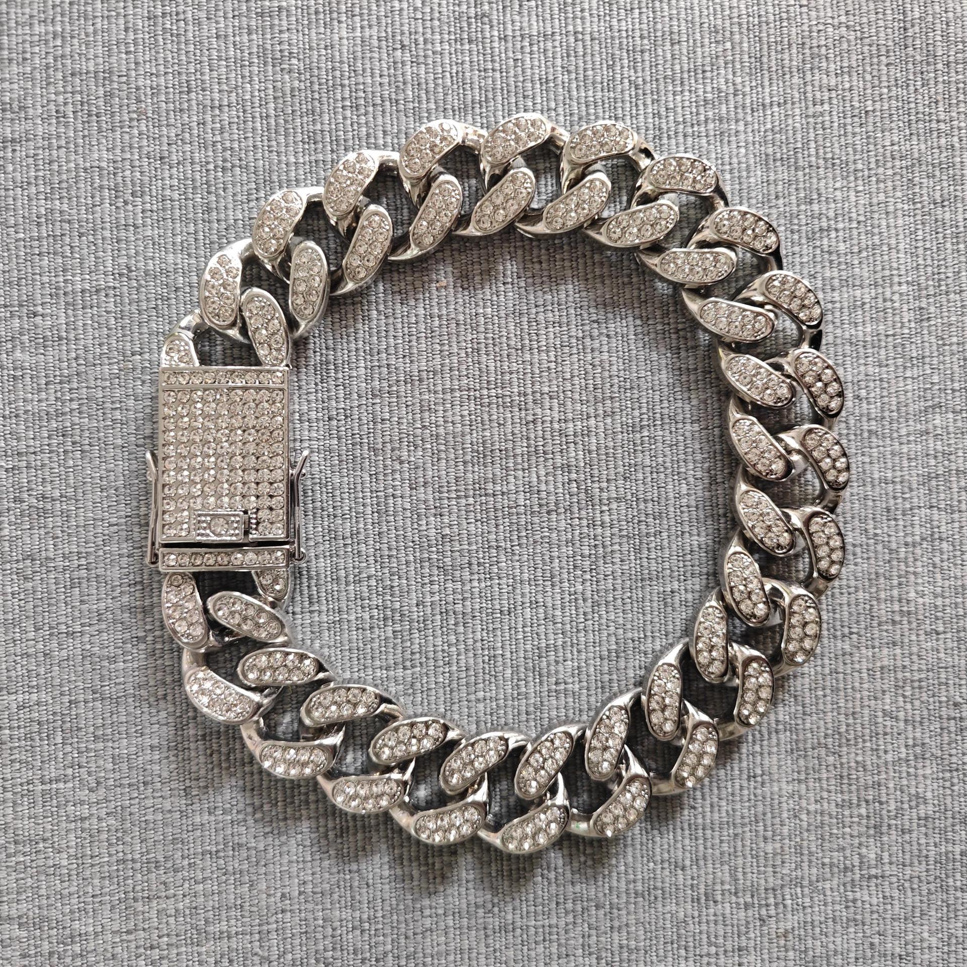 Sterling Silver Cuban Chain for Men Featuring Premium VVS Moissanite Gemstones - 20mm Wide