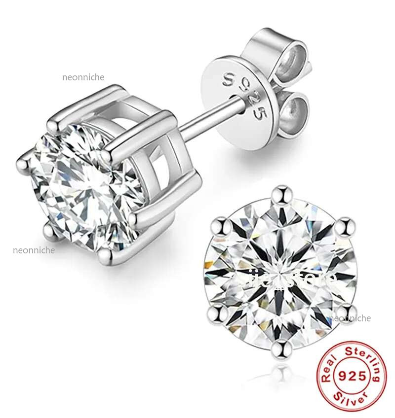 hoop for women D color VVS1 2CT moissanite earrings anti allergy solid sterg sier plated thicker gold designer jewelry woman gift