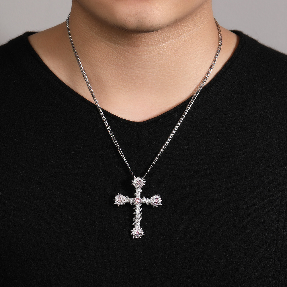 14K gold Cross Pendant Hip Hop Necklace VVS Moissanite pendant Diamond for Mens Necklace Jewelry