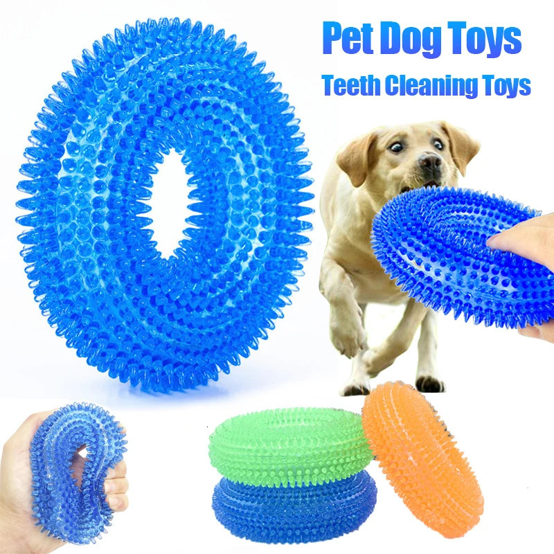 Squeaky Pet Dog Interactive Chew Toy Puppy Bite Resistant Thorn Barbed Tooth Cleaning TPR Molar Toys for Dogs 251110