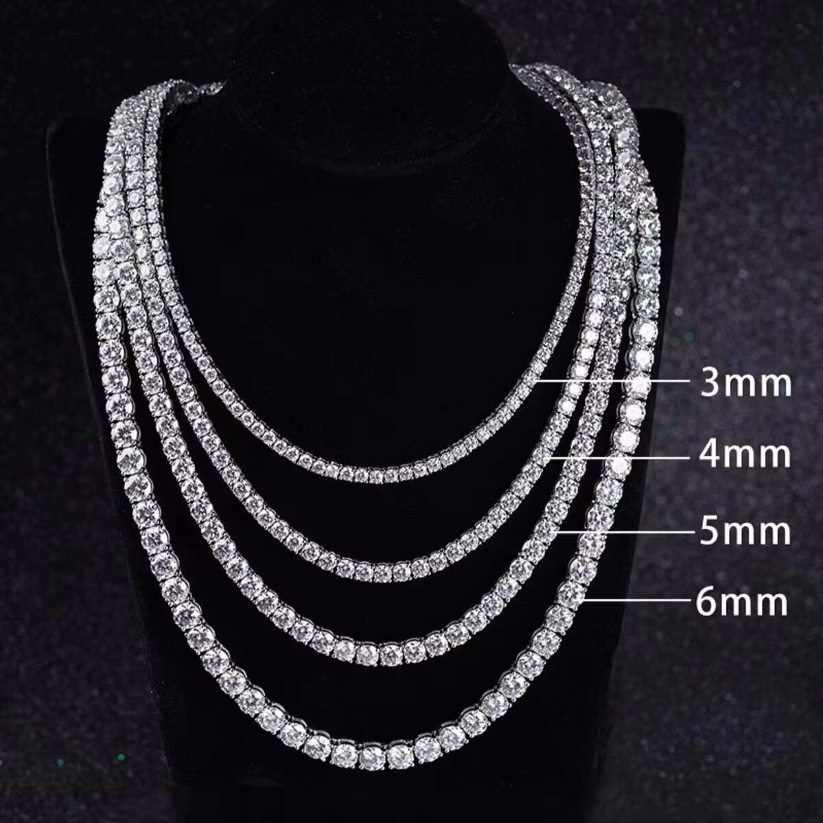 XG 100% Pass Diamond test Silver with VVS Moissanite Diamond Tennis Neckalce/bracelet Chain for Fine Jewelry
