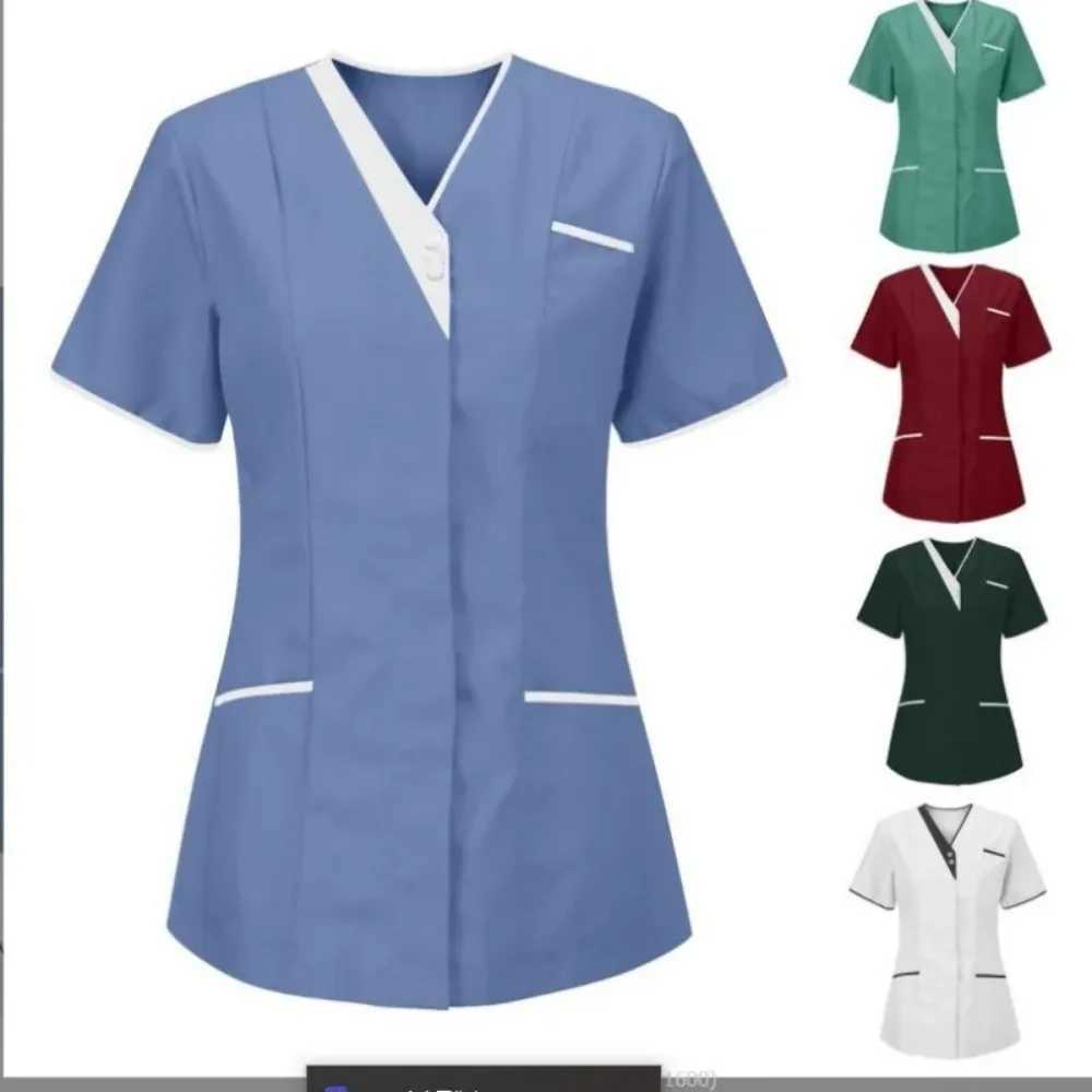 2024 New Hospital Hand Washed Clothes Top Pure Cotton Skin Care Work Clothes Top Waiting Uniform Work Clothes X250410