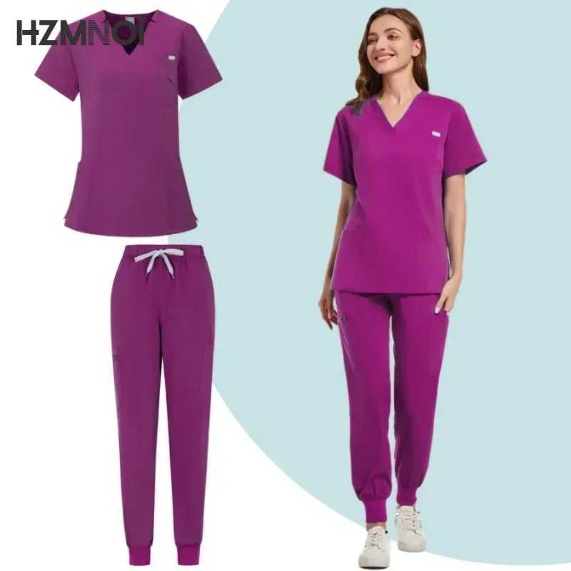 Multicolor Operating Room Scrubs Set Doctor Nurse Top Pants Lab Workwear Surgical Gown Medical Nursing Uniform Clinical Overalls X2504101