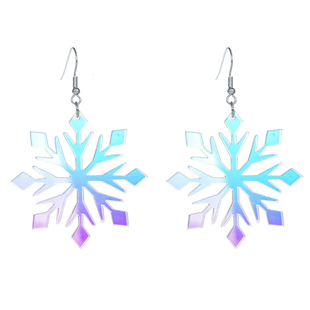 Acrylic Snowflake Dangle Earrings for Women Snow Winter Christmas Jewelry 251103