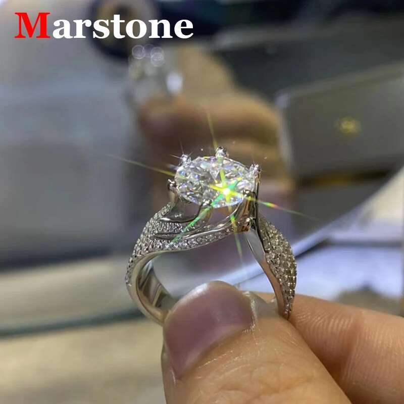 5CT Moissanite Womens Ring Color Moissanite Pass Diamond Pen Top Quality Marriage Proposal Engagement Moissanite Ring for Women