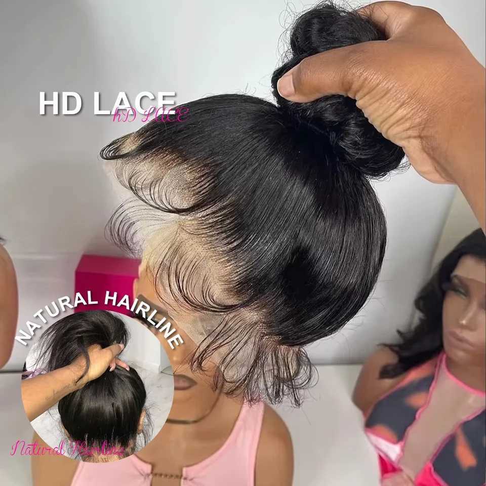 30 40Inch Straight 360 Full Lace Wig Human Hair 200 Density Natural Black Preplucked Brazilian 13x6 Hd Lace Front Human Hair WigT251111