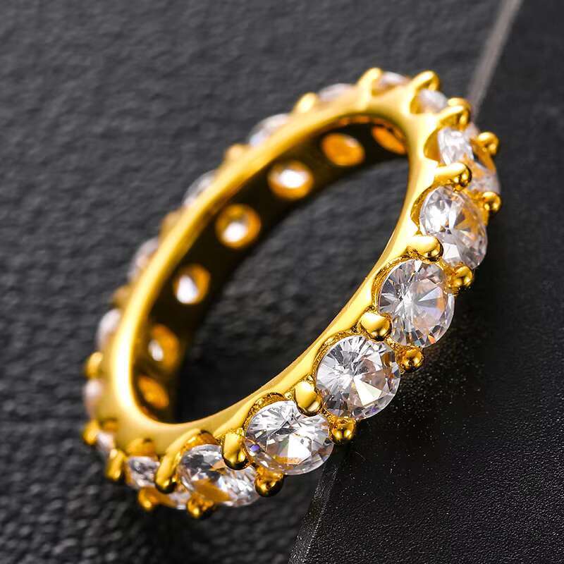 Fine Jewelry Couple Gift 925 Sterling Silver 1 Row 4mm 5mm 6.5mm VVS Moissanite Diamond Finger Ring With Certificate