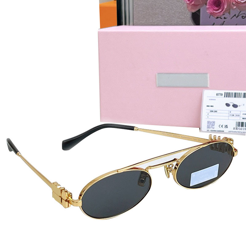 Designer Small Oval Sunglasses Vintage Classics Glasses 54ZS Womans Tourism UVA / UVB Protection Metal Full Frame Small Sunnies Hot Item Sunglass Man Eyewear Glasses