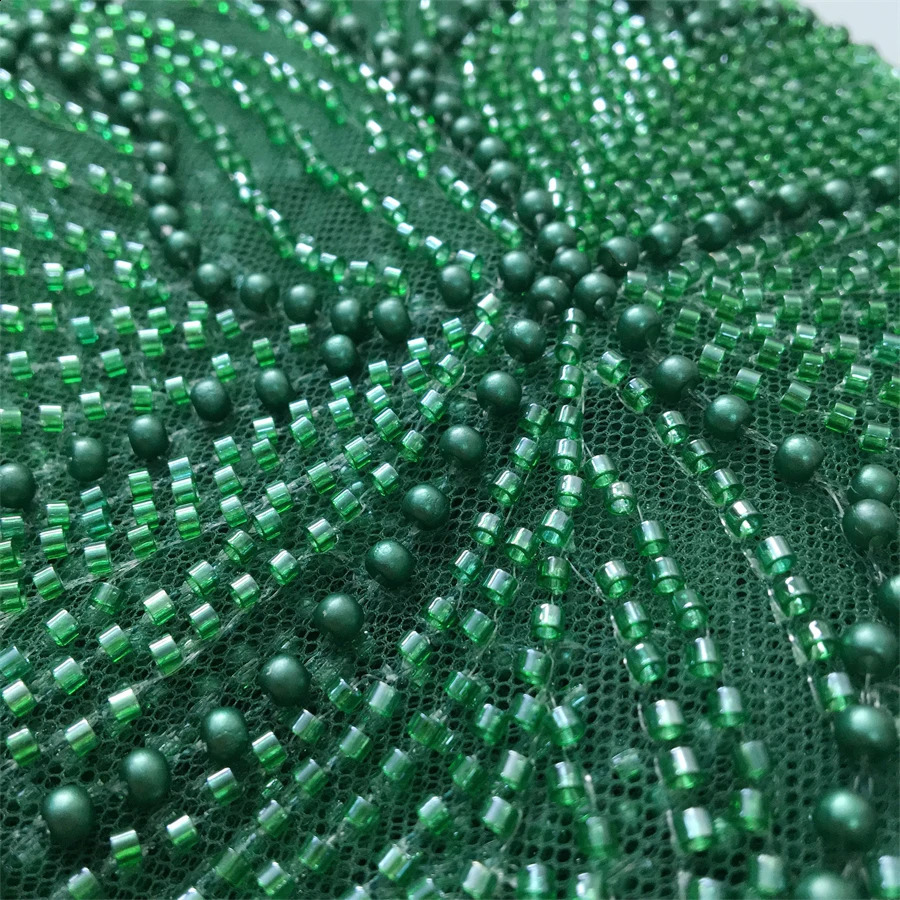 African French Tulle Mesh Beaded Lace Fabric High Quality 2025 Nigerian Mesh Lace For Women Wedding Dresses2.5yards 4034 250407