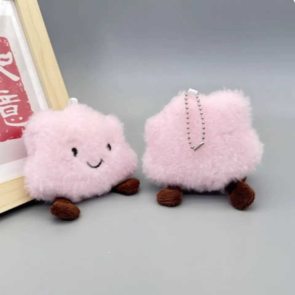 Cute cartoon cloud keychain stuffed toy couple pendant couple keychain student backpack keyring jewelry accessories gift W250411