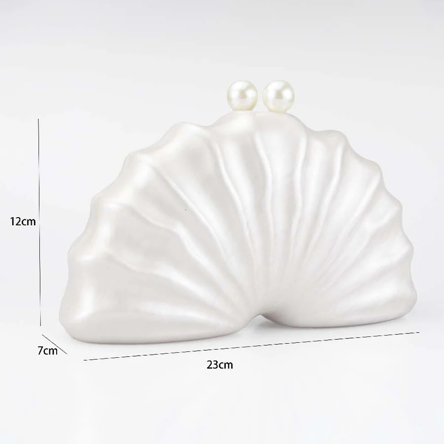 Acrylic shell shape clutch bag women evening party cute purse white pink champagne shell handbag chain shoulder bag sac 251106