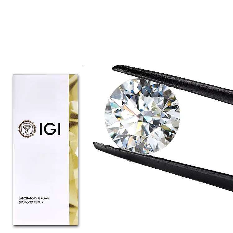 E Color VS2 Clarity Size 2 CT Lab Grown Diamond Loose Stone Round Shape HPHT-CVD Diamond Jewelry Loose Diamonds