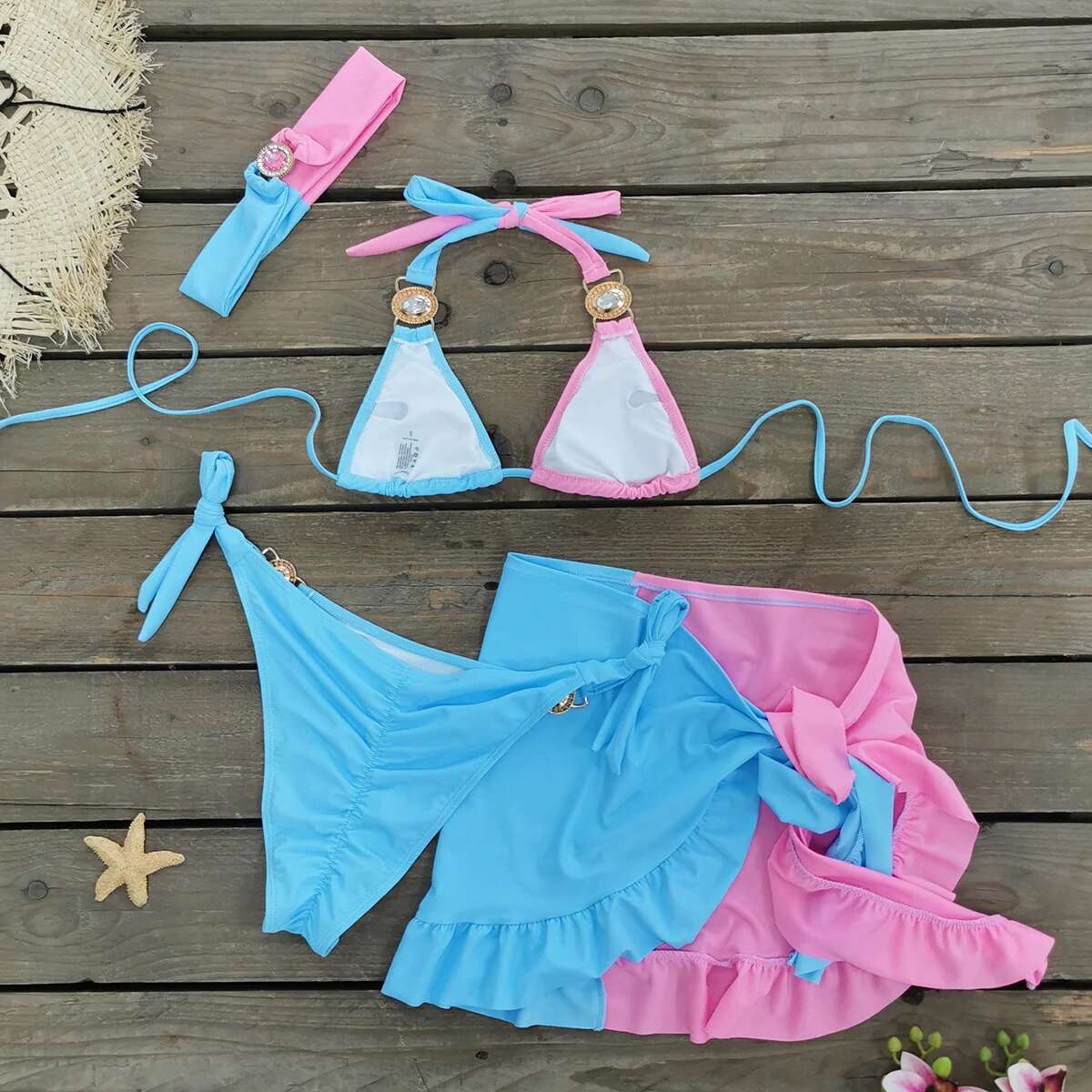 Brazilian Jewelled Rhies Dia Women Swimwear Female Swimsuit Two-piece Bikini set Bather Bathing Suit Swim