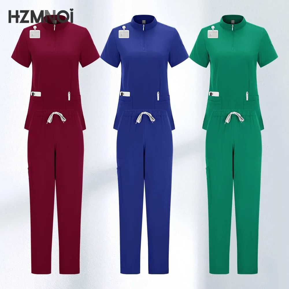 Multicolor Beautician Lab Workwear Solid Color Beauty Sn Nursing Uniforms Pet Clinic Scrubs Uniforms Work Clothes X250410