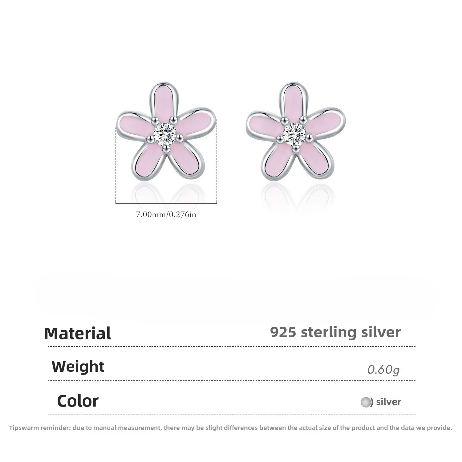 Dawns Jewel S925 Silver Gentle Womens Style Simple Single Water Diamond Earrings Forest Premium Womens Flower Earrings 250409