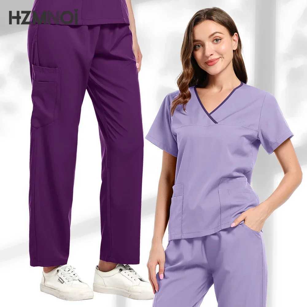 Hospital Surgical Uniforms Women Beauty Tops Pant Medical Nurse Uniforms Scrubs Set Clinical Nursing Accessories Doctors Clothes X250410