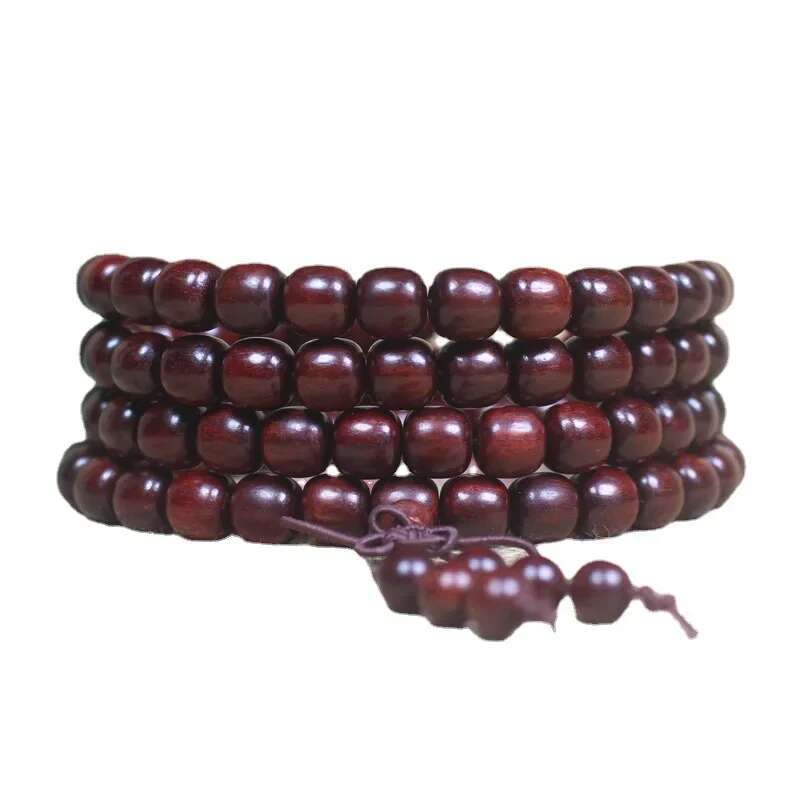 Red Sandalwood Old Type Bracelet 108 Small Leaf Rosewood Beads