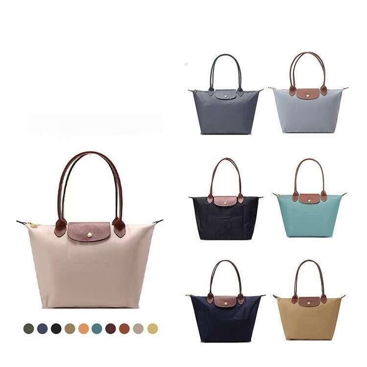 70th Anniversary Genuine Leather High-Quality Dumpling Handbag New Women's Foldable Travel Longchamp Nylon Bag
