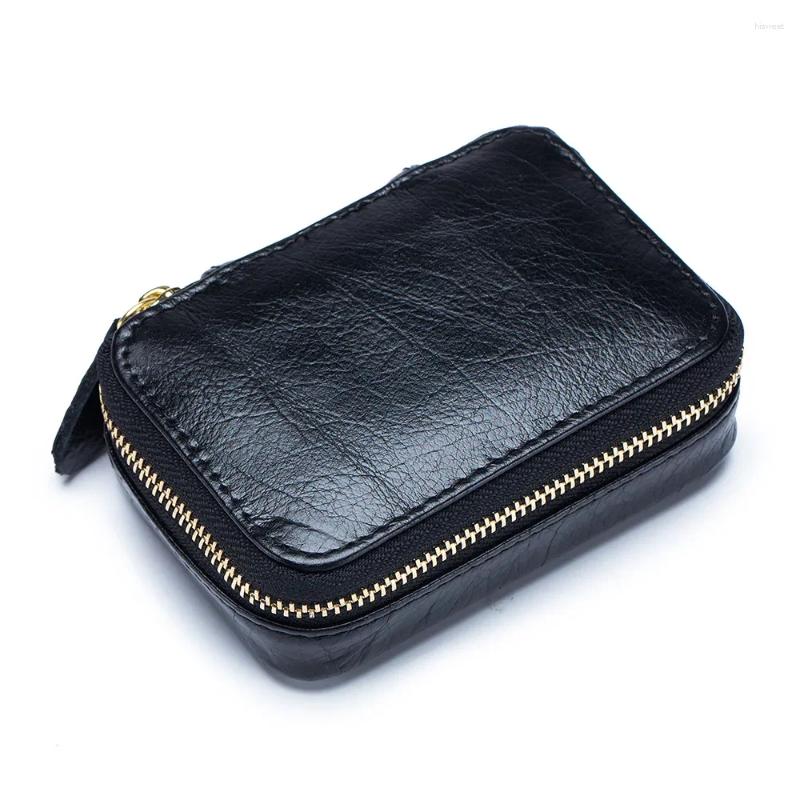 Cosmetic Bags Mini Leather Lipstick Envelope Cowhide Bag With Mirror Data Cable Headphone Women's Jewelry Box Coin Hand Hold