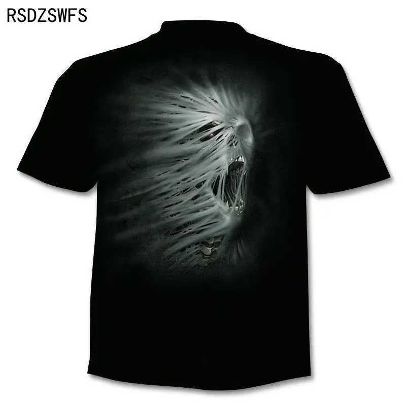 Brand motorcycle T-shirt punk T-shirt knight T-shirt 3D T-shirt mens casual hip-hop summer T-shirt mens top M250411
