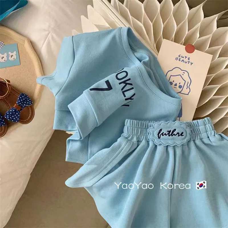 Childrens Girls Summer Set Fashion Summer Latest Childrens Short sleeved T-shirt Two piece Baby Clothing Childrens ClothingXJ250410