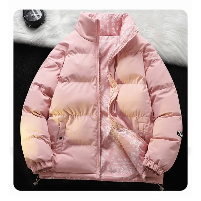 Both Sides Cotton Jackets Men Winter Premium Casual Soft Stand Collar Thickened Puffer Coat Outdoors Adventure Windproof Parkas 251106