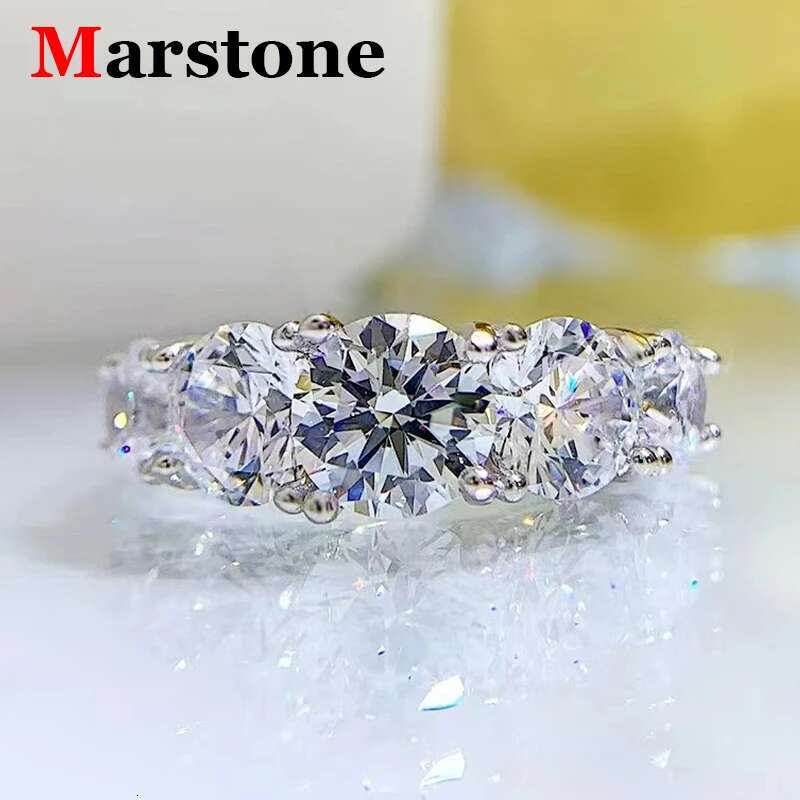 3.6CT Full Moissanite Rings Women Sparkling Diamond Wedding Ring S925 Sterling Silver Plated 18k Fine Jewelry for Women