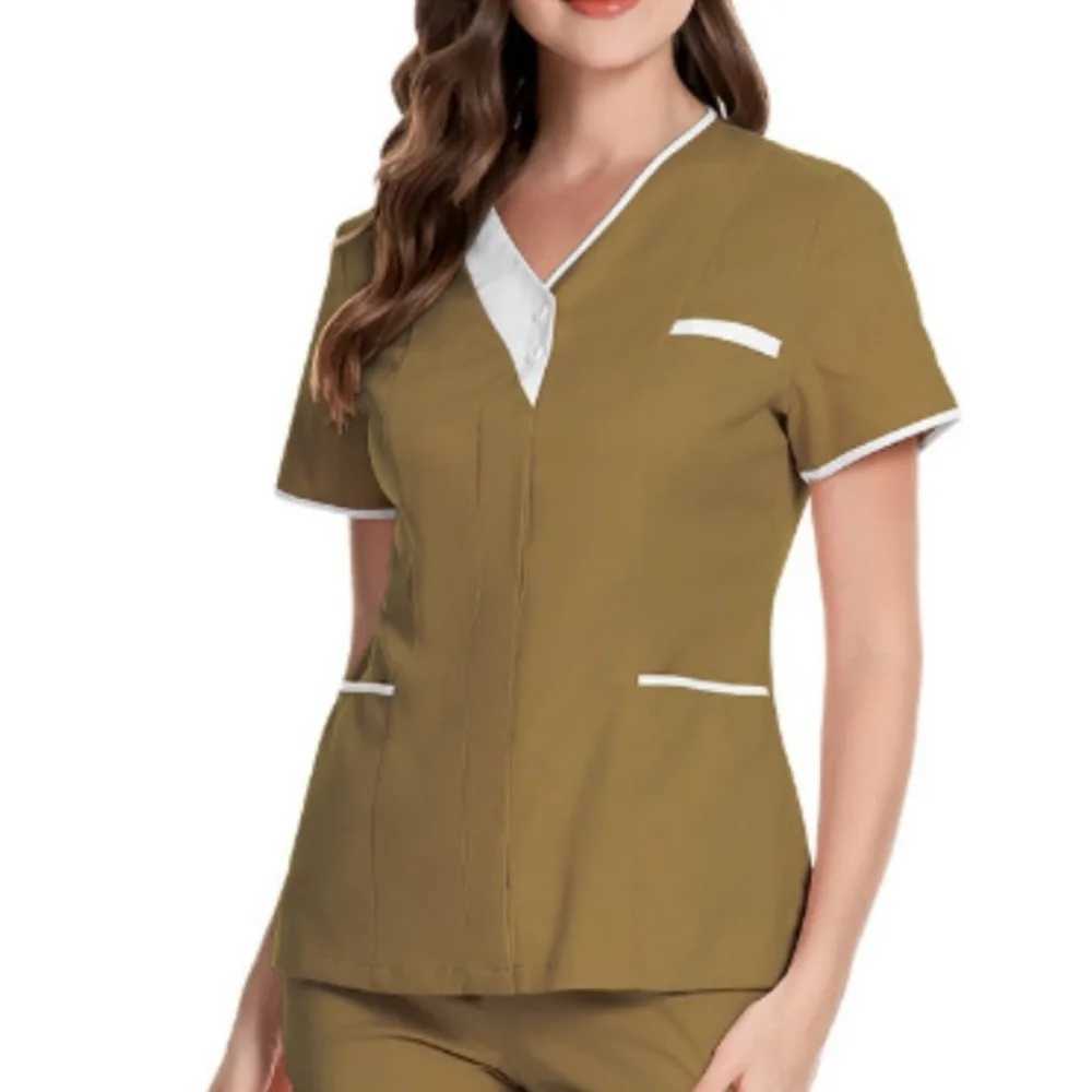 2024 New Hospital Hand Washed Clothes Top Pure Cotton Skin Care Work Clothes Top Waiting Uniform Work Clothes X250410