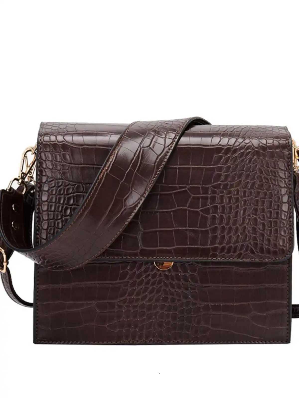 Large Capacity Commuter Square Bag For Women New Fashiona Retro Single Shoulder Briefcase High Quality Versatile Crossbody BagT251110