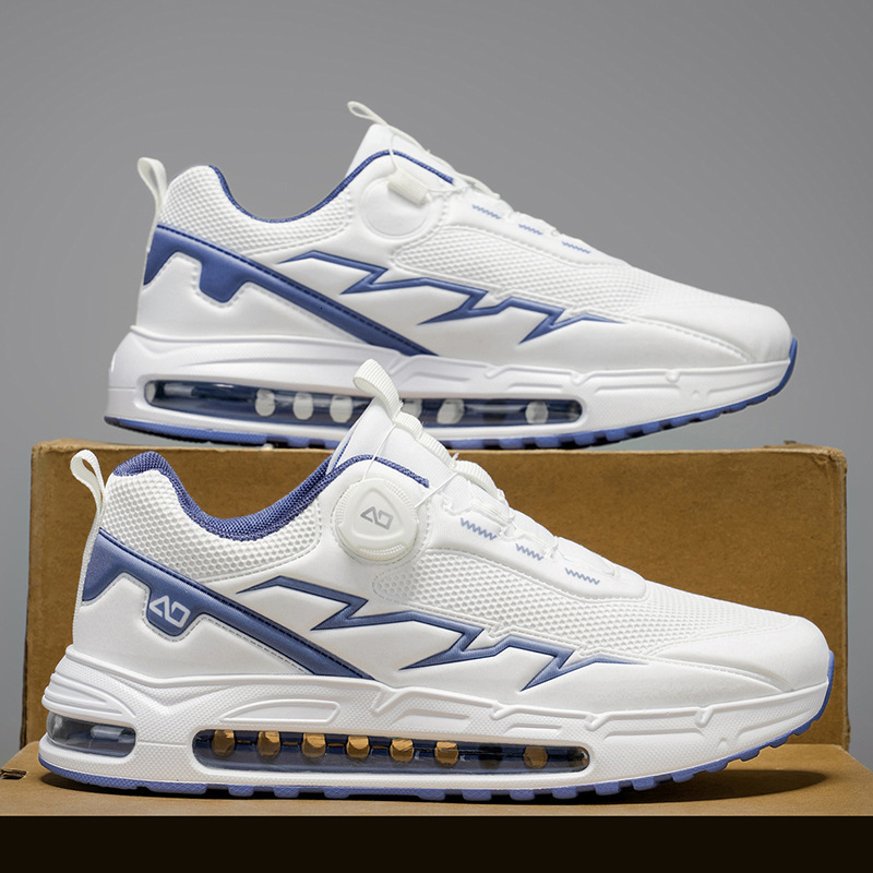 Free Shipping 2025 New Air Cushion Running Shoes Fashion Designer Sneakers High Quality Plus Size Breathable Mesh Rotating buckle Sport Shoes for Men