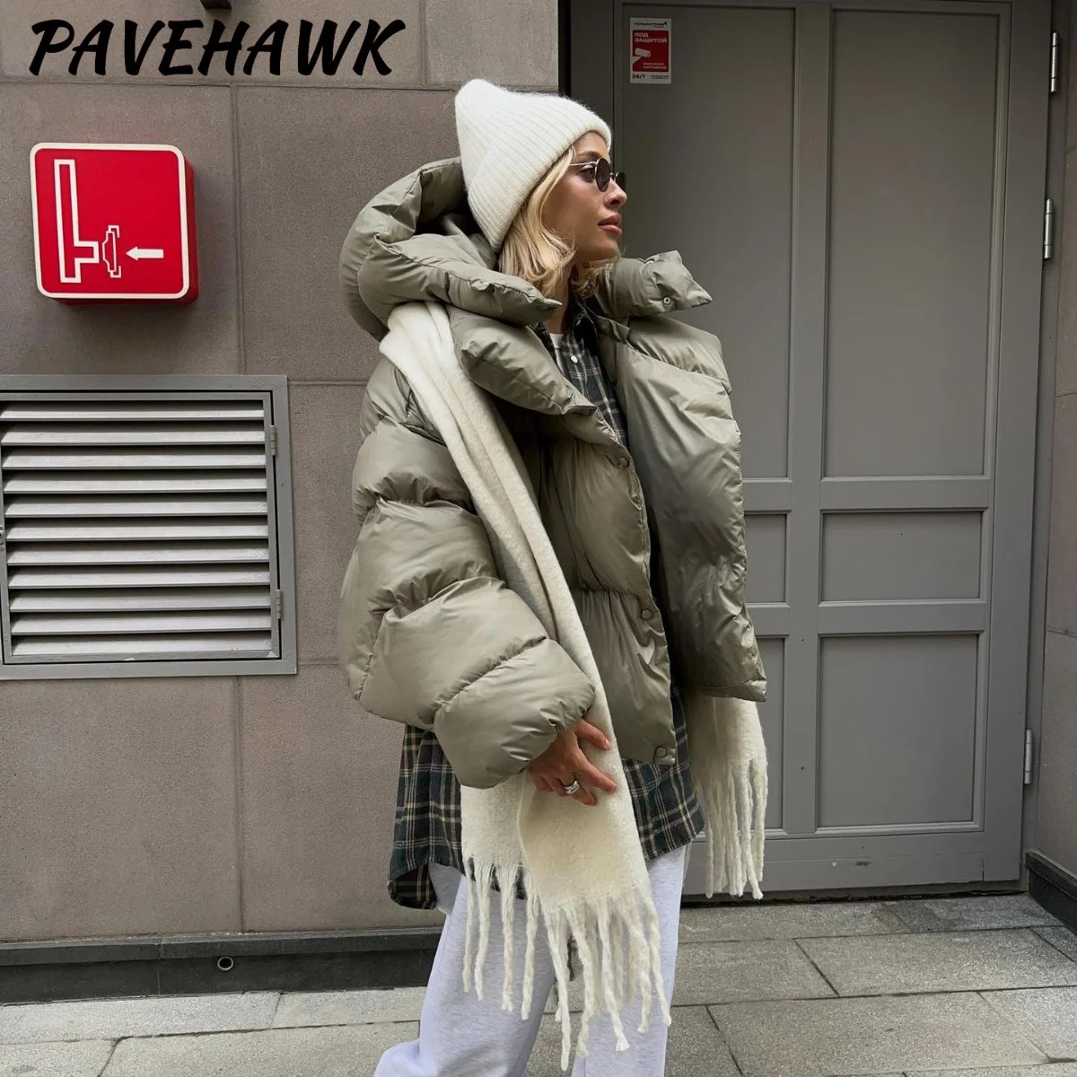 Women Hooded Winter Quilted Jacket Thick Warm Solid Streetwear Zipper Loose Down Parkas Streetwear Office Ladies Puffer Outwear 251110