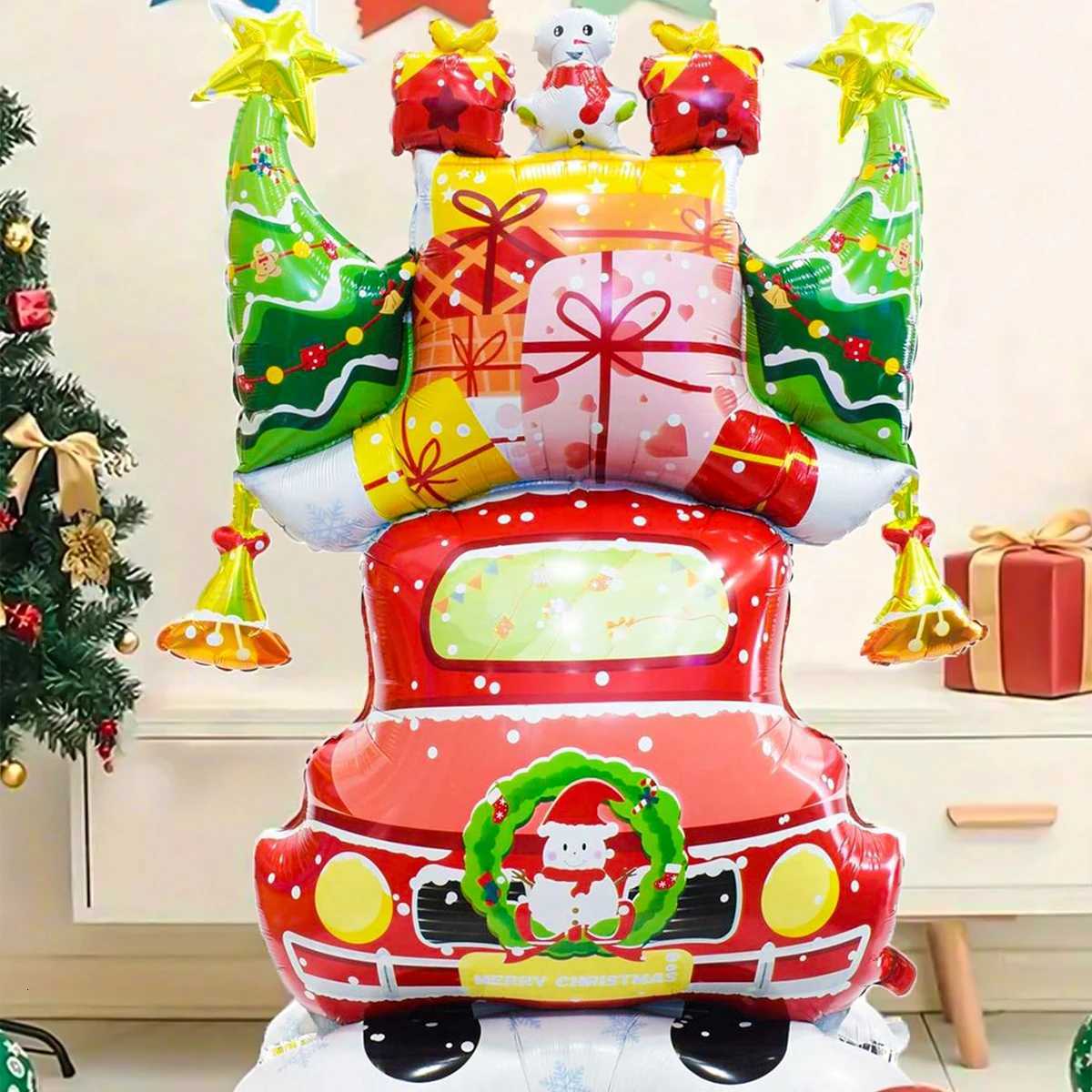 Christmas 1pc extra large Christmas gift car aluminum foil balloon Christmas party decoration Christmas gift balloon decoration Y251111
