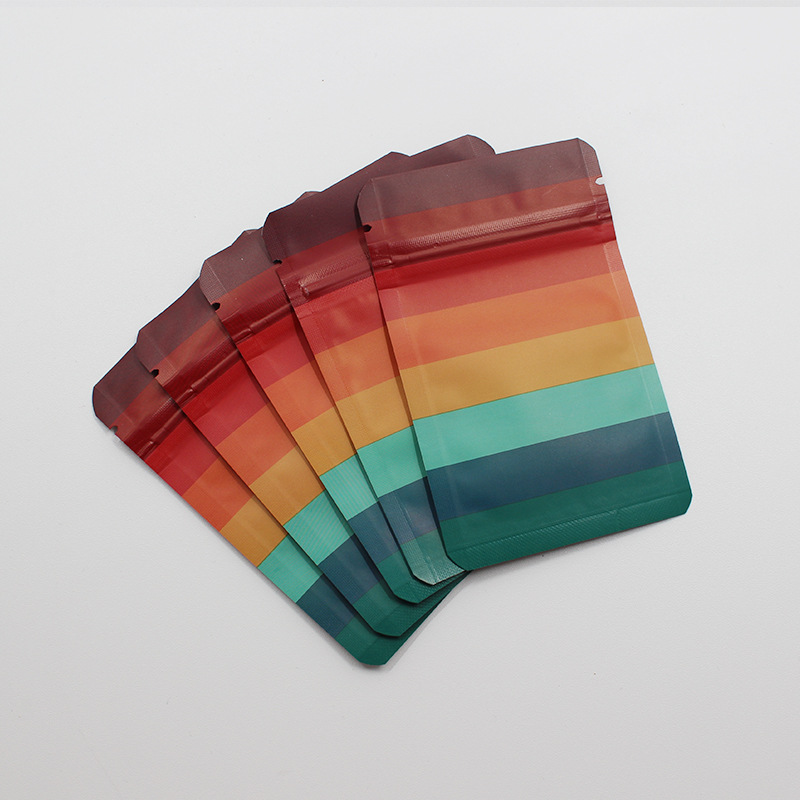 Rainbow Mylar bags 3.5g Ziplock bags Aluminum Foil bags Smell proof Zip Lock Package bag Cookies Food Storage Bags Sample Bags