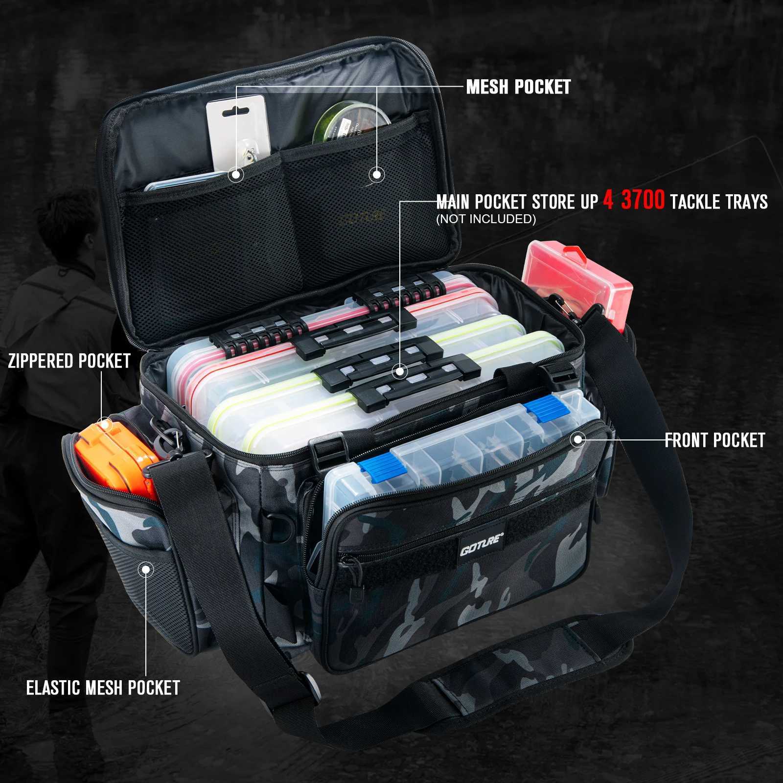 Goture Lure Bag Multifunctional Waist Shoulder Bag Crossbody Waterproof And Wear-resistant Fishing Tackle Accessory Bag Z250411