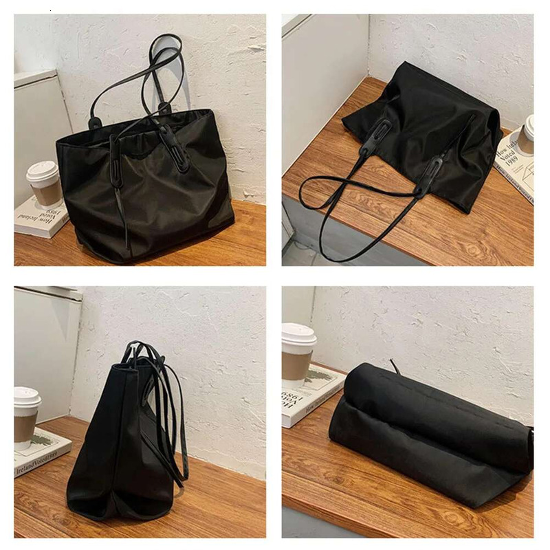 Shoulder Women Nylon With Zipper Underarm Solid Color Satchel Purse Oxford For Work Travel Shopping Shopper Bag