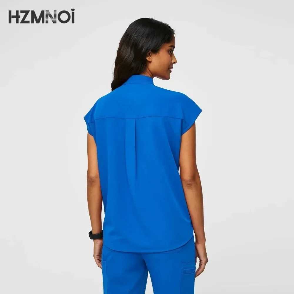 Scrub Sets Nurse Surgical Uniform Women Summer Slim Comfortable Oral Doctor Work Wear Short Slve Sets Operating Room Clothes X2505281