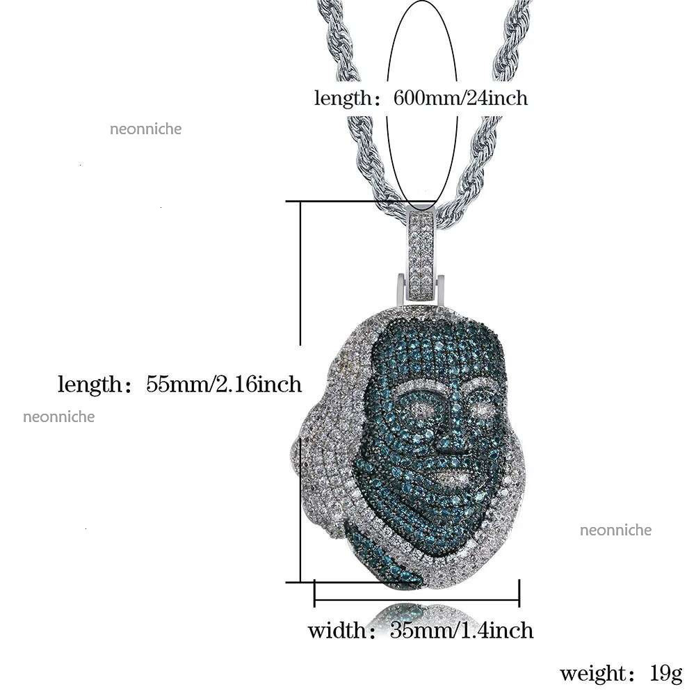 Necklaces TOPGRILLZ ICEDOUT Blueface Benjamin Piece Pendant with Tennis Chain Bg Hip Hop Jewelry Street Culture 230908