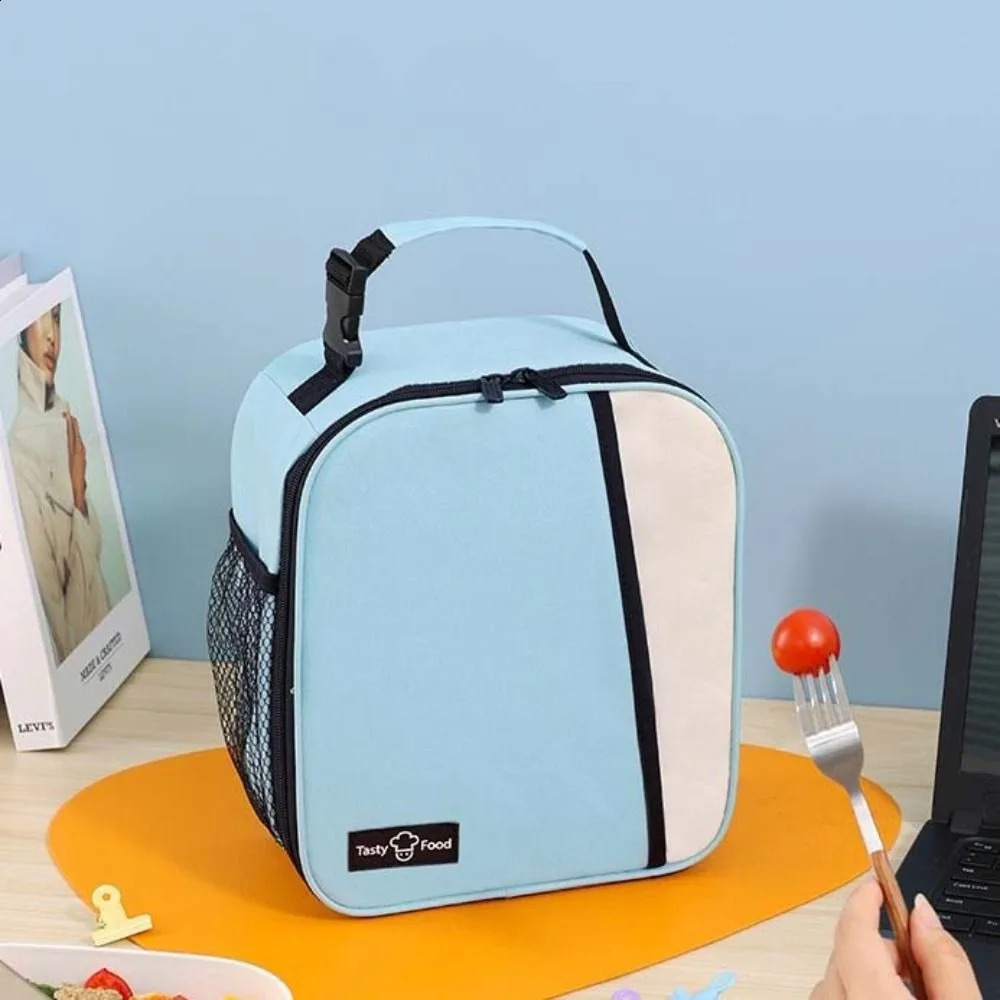 Vertical Insulated Lunch Bag Reusable Double Zipper Heat Insulated Bag Aluminum Foil Large Capacity Meal Bag Office 250410