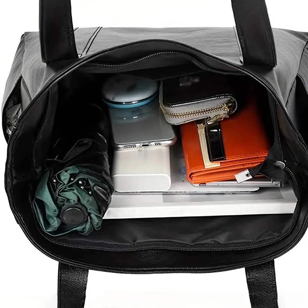 Vintage Large Capacity Tote Bag Retro Vegan Shoulder Bag Womens Casual Handbag For CommuteT251110