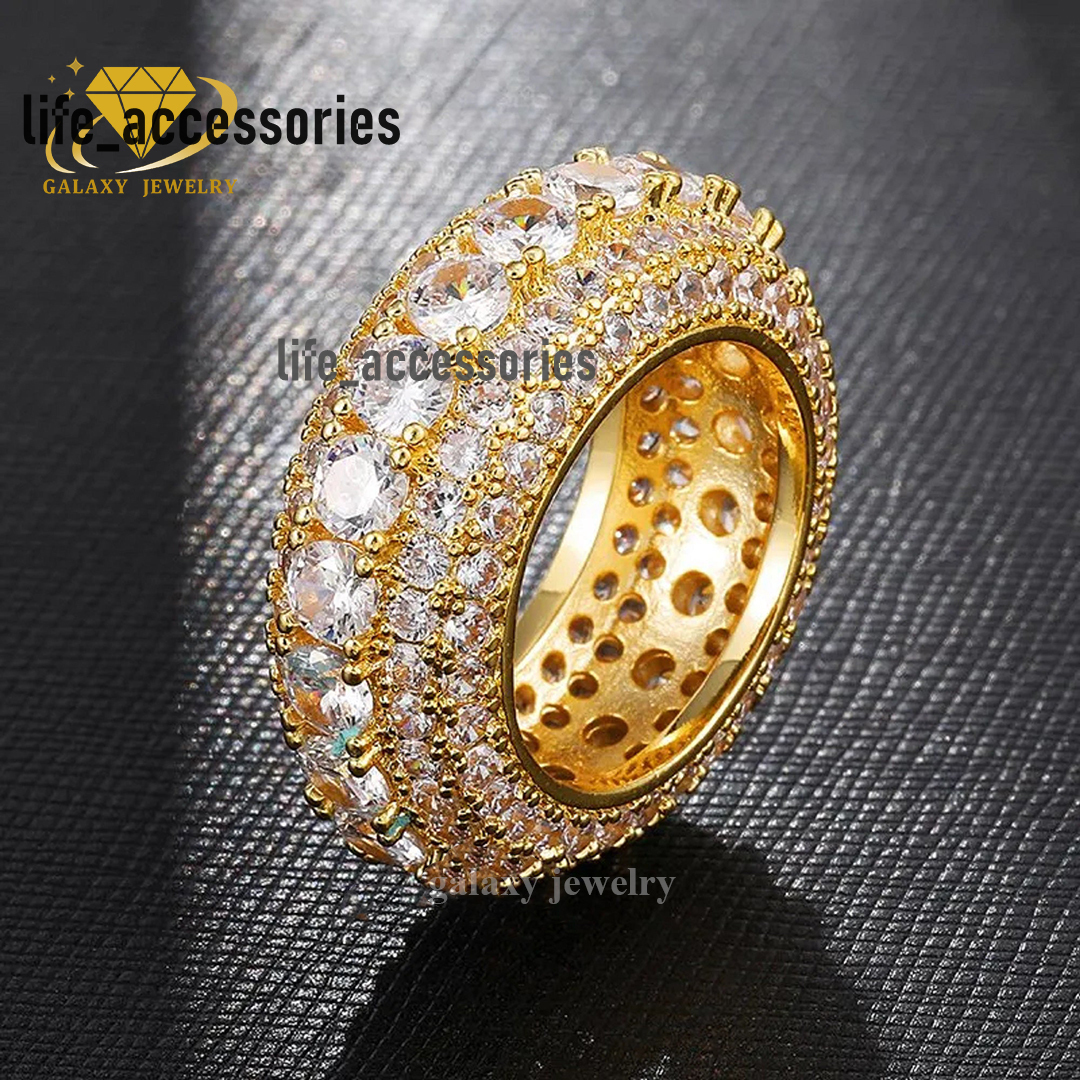 Vvs Moissanite Diamond Mens Ring Full Iced Out 925 Silver Jewelry Engagement Wedding Couple Set Women Eternity Rings