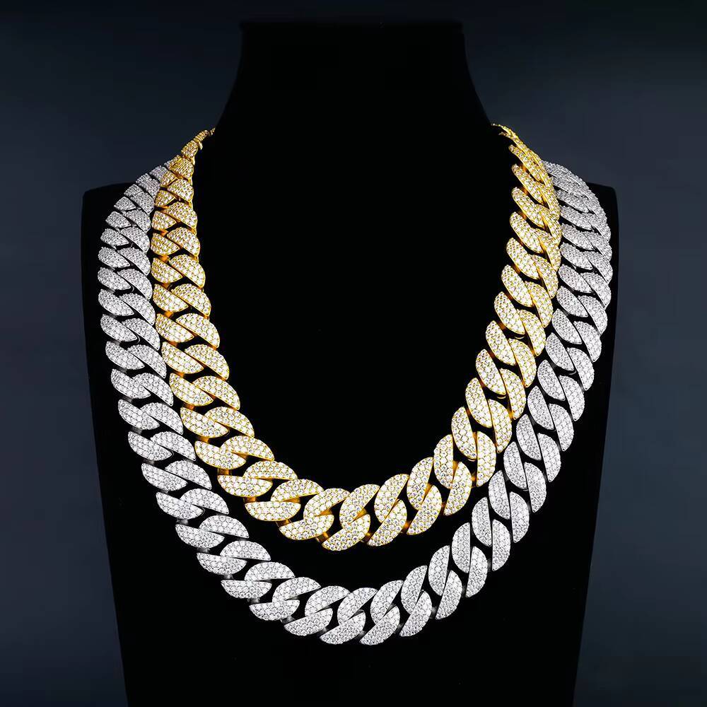 S925 Silver Tennis Chain 2mm-65mm 100 Diamond Test Passed GRA VVS Moissanite Necklace Ready to Ship