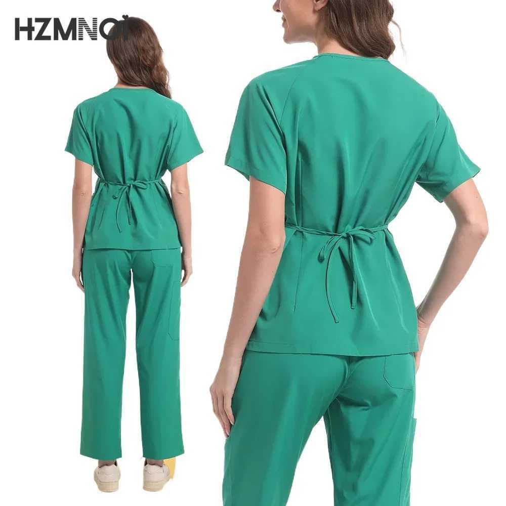 Hot Sale Anti Wrinkle Washable Soft Fabric Dentist Nurse Scrubs Workwear Hospital Medical Scrub Uniform Women Jogger Scrubs Sets X250410