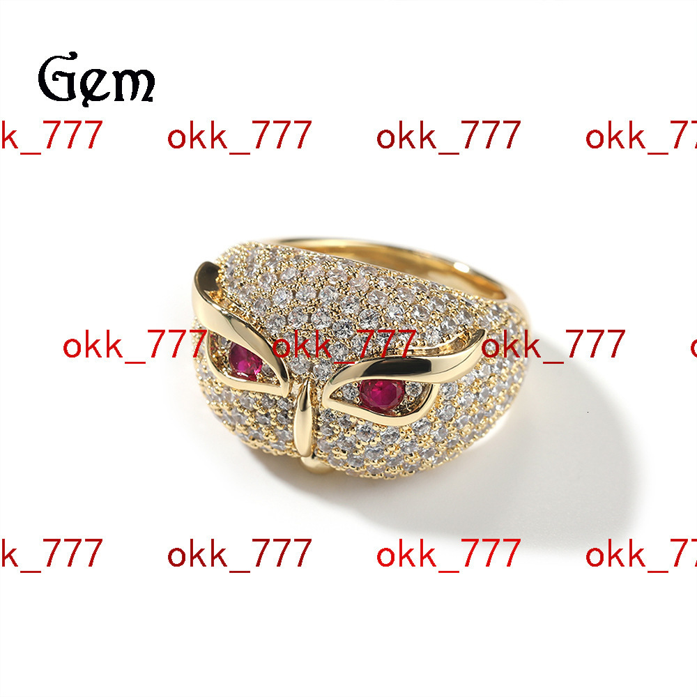 Creative Owl Ring Hip Hop Personalized Ruby setting VVS Moissanite Animal Ring Fashion Accessories