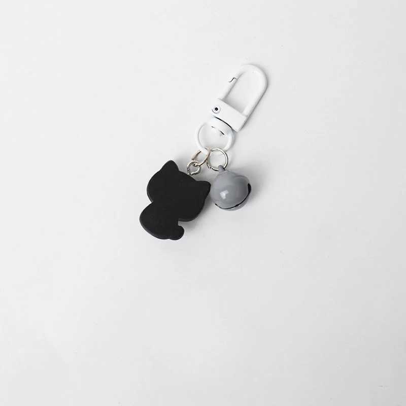 Creative Black and White Cat Cute Versatile Car Keychain Pendant Backpack Pendant Cuet Keychain W250411