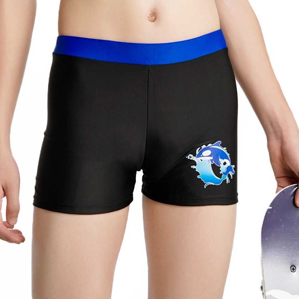 Boy Swimming Relay Children Dolphin Coconut Tree Printed Holiday Swimsuit Summer Childrens Swimsuit Casual Beach Shorts 23-55kgW250410