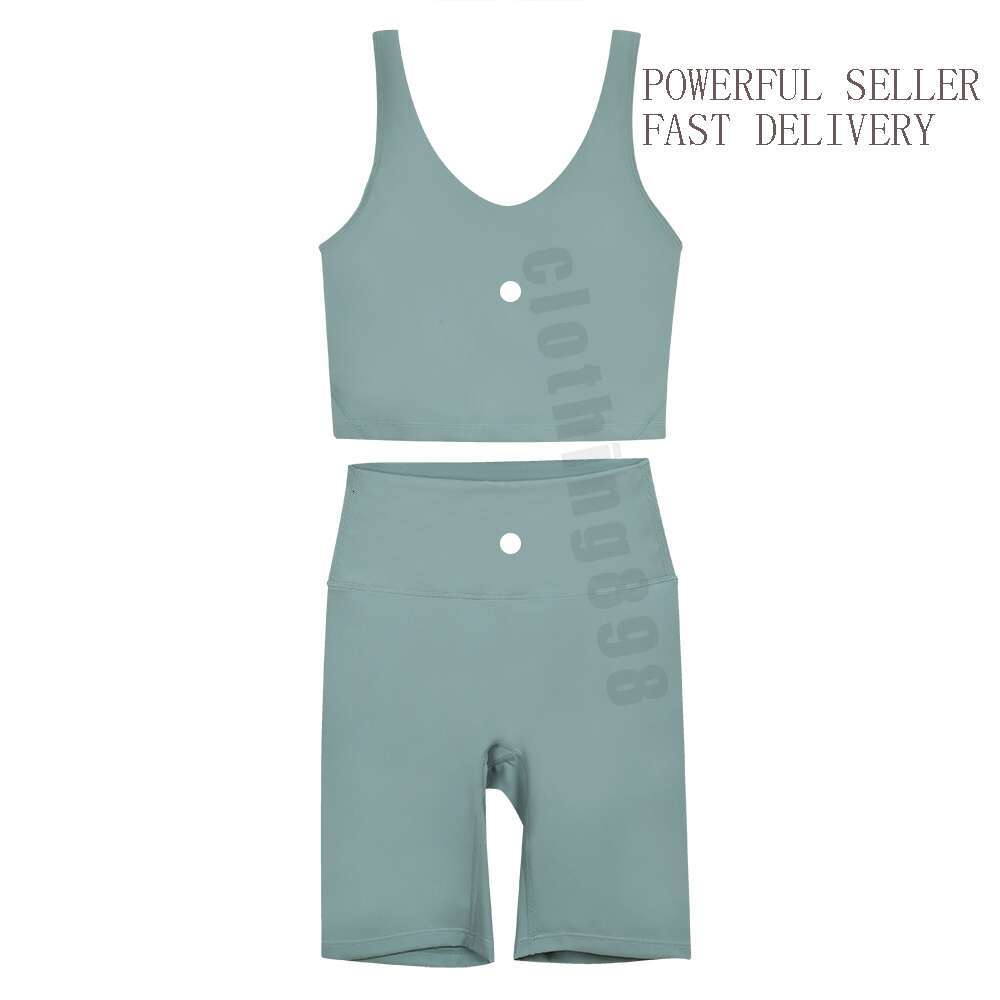 Yoga Set Women 2 Pieces Sportswear Gym PantsTop U-shape Bra Fiess High Waist Leggings Workout Sports Clothes Tracksuits JoggerBreathable Women's 