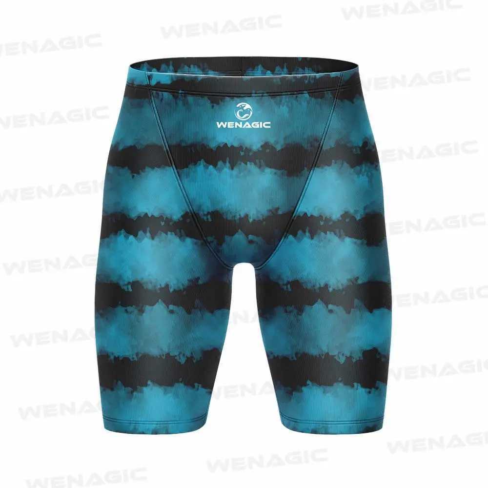 Summer printed mens tight swimming shorts quick drying swimming relay sports swimming training pants swimsuit diving beach surfing interference machin